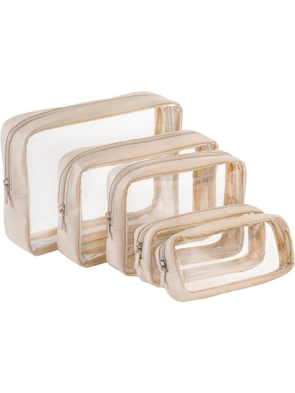 TSA Approved 5-Piece Clear Diaper Bag Organizer Set - Waterproof Travel Pouches